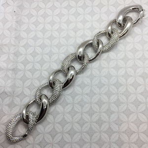 Crystal pave bracelet silver